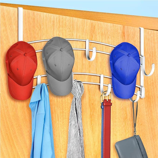 LYNK Professional® Home™ Over The Door Hooks - 9 Hook Over The Door Hanger - Over Door Coat Rack - Hanging Towels or Clothes - Bathroom, Bedroom or Laundry Room - Lifetime Ltd. Warranty – White