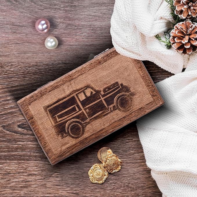 STORE INDYA storeindya, Handmade Wooden Jewelry Box - Keepsake Box - Storage Organizer - Multipurpose Box - Treasure Chest - Trinket Holder for Women Men Girls - Single (Automobile Collection)