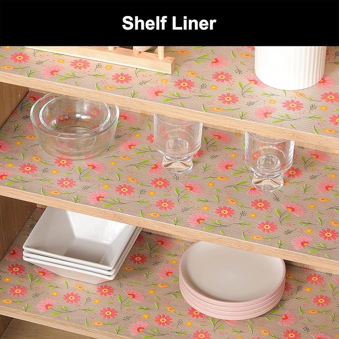 Cooyes Shelf Liner – Premium Non-Adhesive Cabinet & Drawer Liner for Kitchen – Waterproof Shelf Paper with Modern Pattern – Durable EVA Cabinet Mat – Easy to Cut （12" W x 240" L）