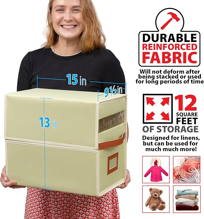 Bed Sheet Storage Organizer – 32L Sheet Storage Organizer for Closet & Under Bed - Non-Woven Fabric with Clear Window & Zipper - Linen Storage - Sheet Organizer - Pack of 1 - Grey