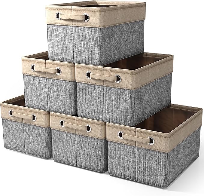Sorbus Fabric Storage Bins for Shelves - 15 Inch Sturdy Collapsible Storage Bins with 2 Handles, Foldable Baskets for Organizing Home, Closets, Shelf, Toys, Clothes, Large Decorative Storage Baskets