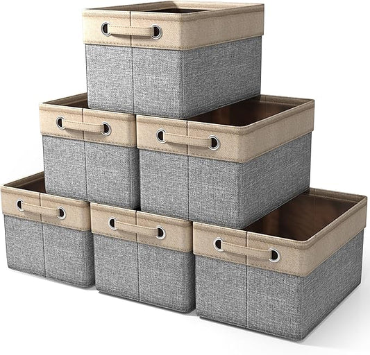 Sorbus Fabric Storage Bins for Shelves - 15 Inch Sturdy Collapsible Storage Bins with 2 Handles, Foldable Baskets for Organizing Home, Closets, Shelf, Toys, Clothes, Large Decorative Storage Baskets