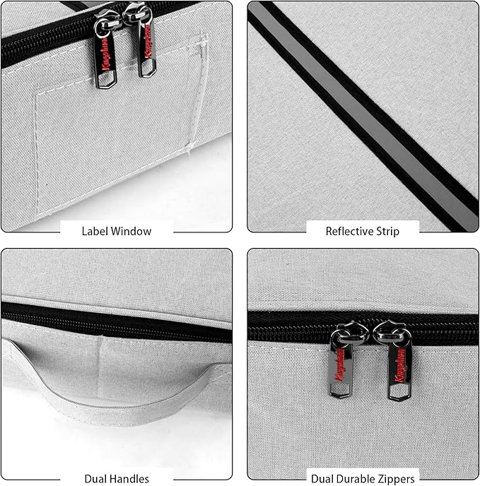 Flatware Storage Case-5 Compartment Silverware Storage Container Box with Removable Lid and Easy to Carry Handles,Cutlery Storage Holder with Zipper Lid for Organizing Cutlery