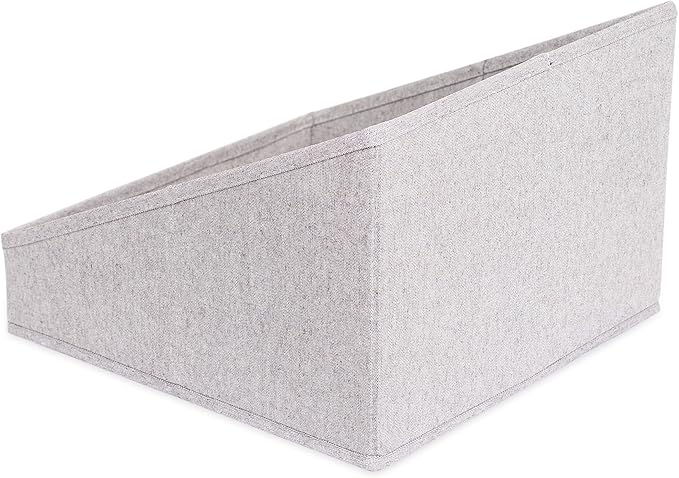 Internet’s Best Open Cloth Storage Bin - Closet Shelf Storage Box - Organize Sheets Blankets Towels Sweaters Scarfs - Grey (1 Pack)