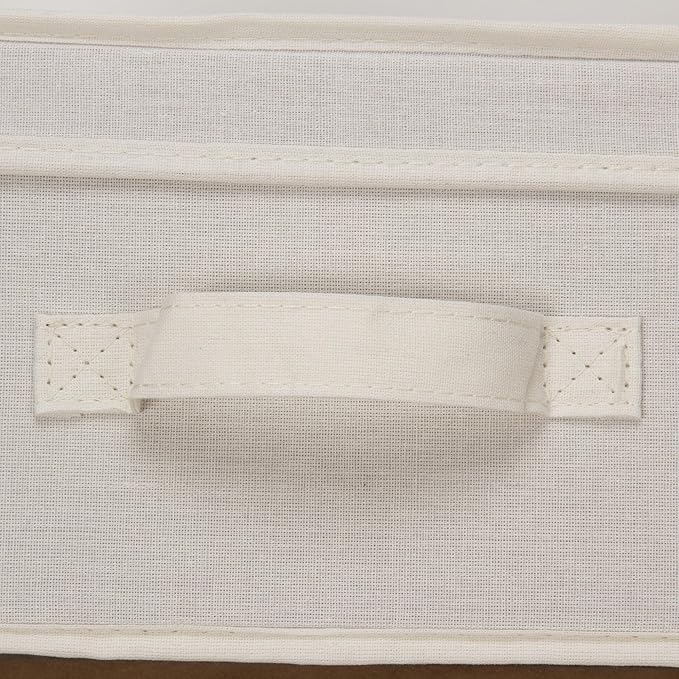 Household Essentials 113 Storage Box with Lid and Handle - Natural Beige Canvas - Large
