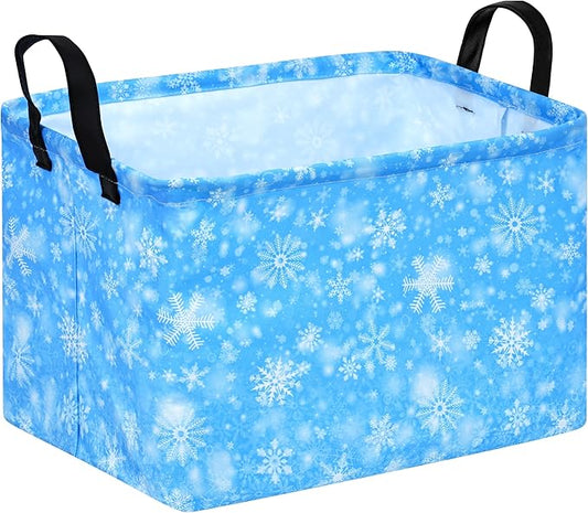 Snow Storage Basket,Kids Storage Bins Closet Organizer Cube Collapsible Nursery Hamper Waterproof Clothes Toy Bin Book Shelf Party Decor