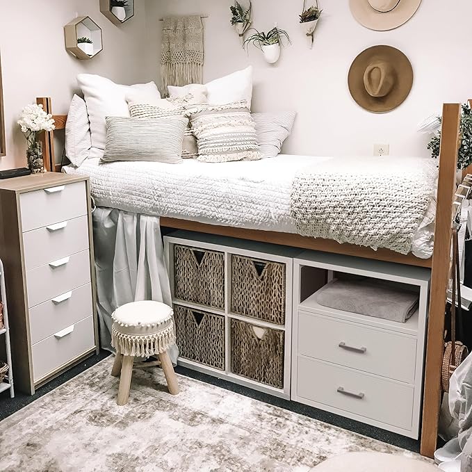 BOLUO Closet Drawers White Fabric 2 Drawer Small Dresser for Closet Organizers and Storage Bedroom Dorm Modern