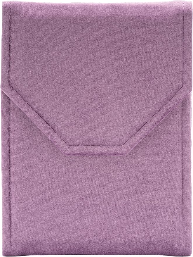 Velvet Necklace Jewelry Travel Folder Storage Display Case (Dark Purple)
