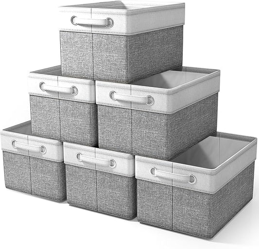 Sorbus Fabric Storage Bins for Shelves - 15 Inch Sturdy Collapsible Storage Bins with 2 Handles, Foldable Baskets for Organizing Home, Closets, Shelf, Toys, Clothes, Large Decorative Storage Baskets