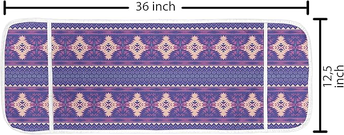 Ambesonne Aztec Microwave Oven Cover, Modern Inspire Print of Mexican Civilization in Energetic Colors, Water Resistant Organizer with Pockets for Kitchen, 36" x 12", Fuchsia Peach