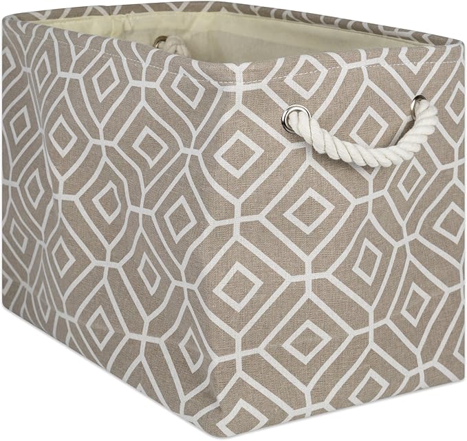 DII Collapsible Polyester Storage Bin, Stained Glass, Stone, Large Rectangle