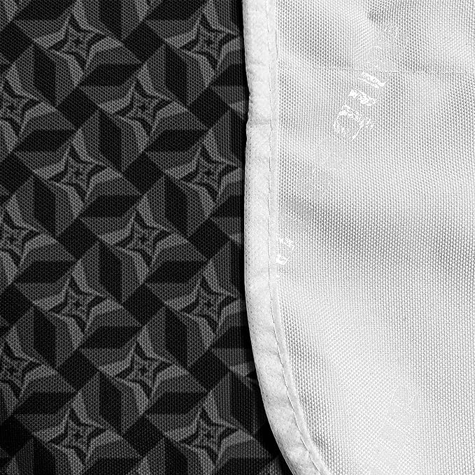 Ambesonne Charcoal Microwave Oven Cover, Monochromatic Pattern of Repetitive Geometric Stars, Water Resistant Organizer with Pockets for Kitchen, 36" x 12", Grey Charcoal
