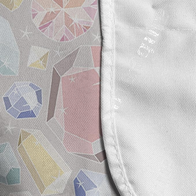 Ambesonne Pastel Microwave Oven Cover, Colorful Diamond Gemstone Rich Feminine Women Fashion Theme Digital Print, Water Resistant Organizer with Pockets for Kitchen, 36" x 12", Pastel Coconut