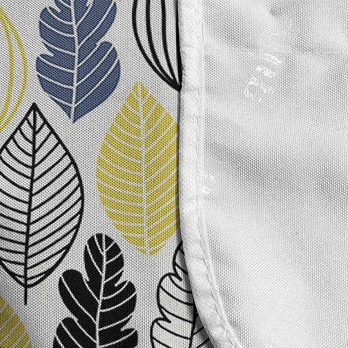 Ambesonne Autumn Microwave Oven Cover, Continuous Pattern of Abstract Leaves, Water Resistant Organizer with Pockets for Kitchen, 36" x 12", Yellow Black