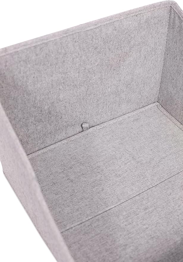 Internet’s Best Open Cloth Storage Bin - Closet Shelf Storage Box - Organize Sheets Blankets Towels Sweaters Scarfs - Grey (1 Pack)